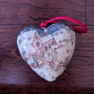 3-5/$5 Heart-Shaped Holiday Ornament with Red Ribbon